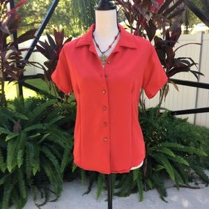 NWOT Inner Harbor Red  Button Down Shirt